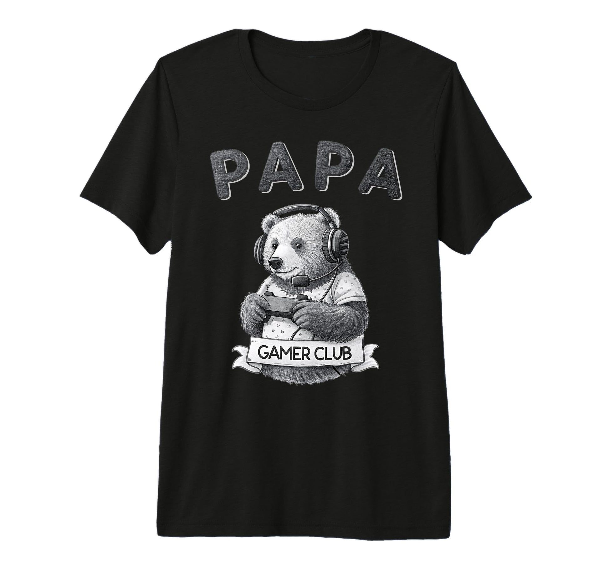 Papa Bear Gamer Club Funny Husband T-Shirt - Unique Graphic for Adults - T-Shirt, Sweatshirt, Hoodie