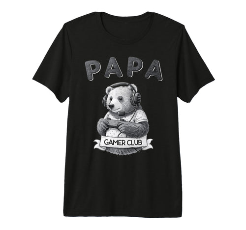 Papa Bear Gamer Club Funny Husband T-Shirt - Unique Graphic for Adults - T-Shirt, Sweatshirt, Hoodie