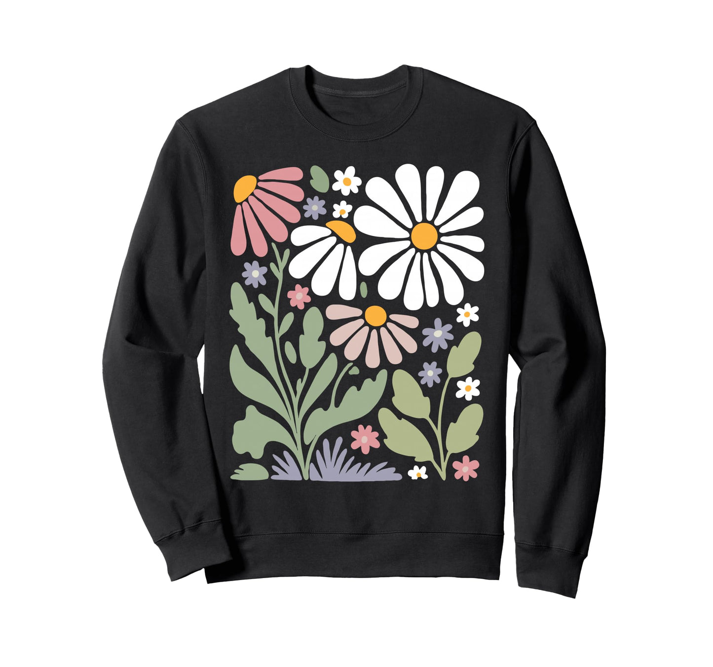 Wildflowers Flowers Pattern Sweatshirt - Casual Everyday Wear for Adults - T-Shirt, Sweatshirt, Hoodie