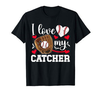 I Love My Baseball Catcher Mom Baseball T-Shirt - Trendy Graphic Unisex - T-Shirt, Sweatshirt, Hoodie