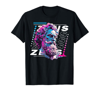 Zeus Greek God Vaporwave Greece T-Shirt - Streetwear Style Unisex - T-Shirt, Sweatshirt, Hoodie
