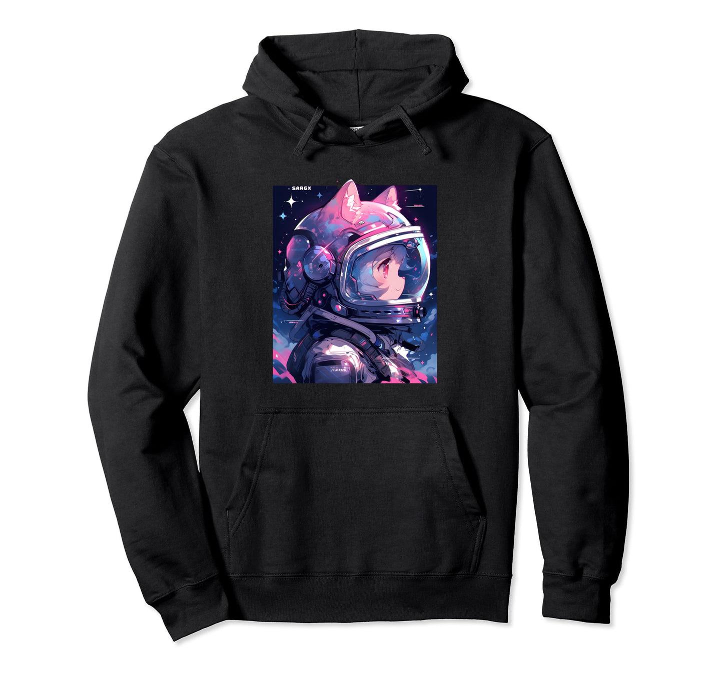 80S 90S Aesthetic Vaporwave Space Cat Hoodie - Unique Graphic Unisex - T-Shirt, Sweatshirt, Hoodie