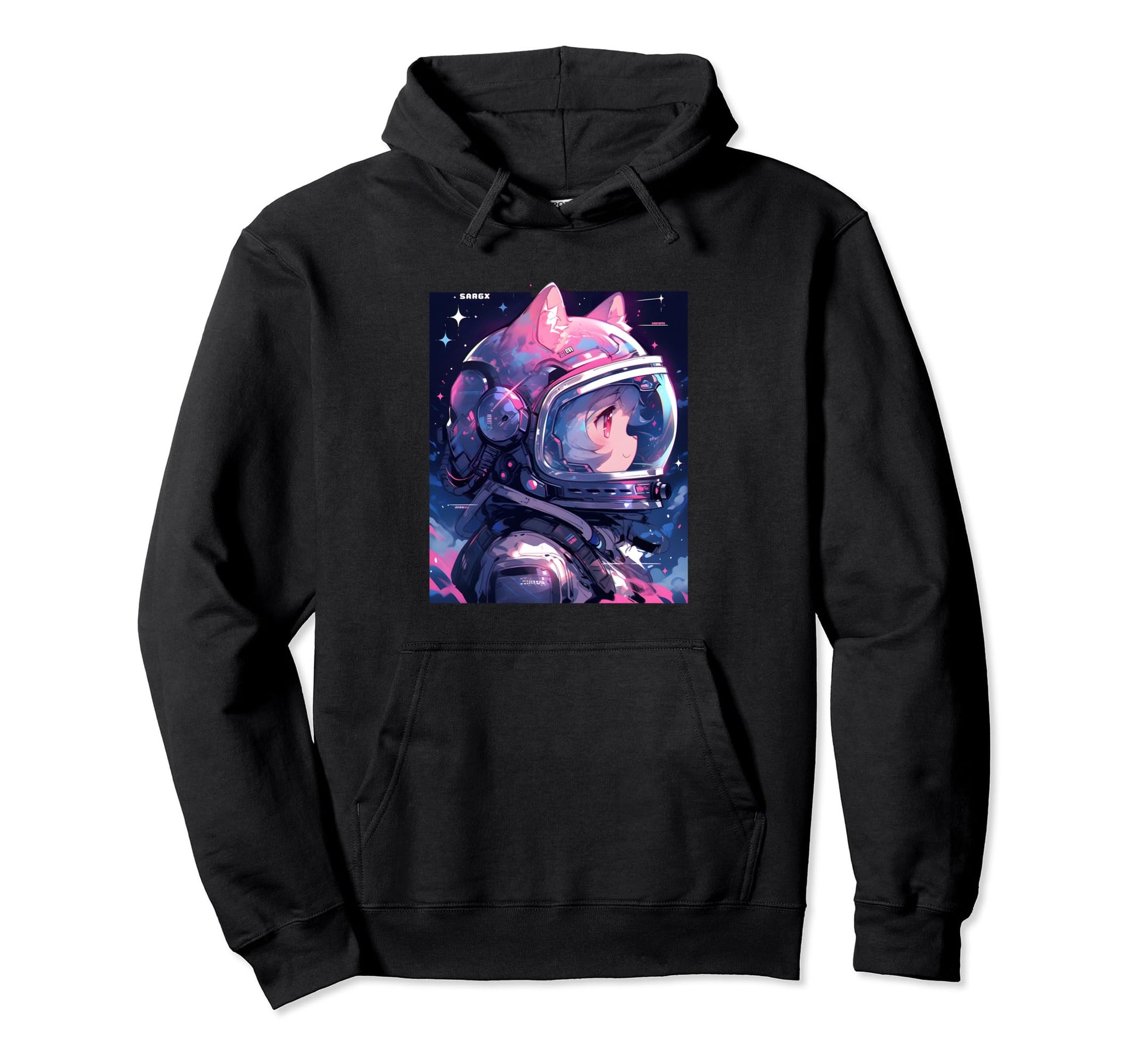 80S 90S Aesthetic Vaporwave Space Cat Hoodie - Unique Graphic Unisex - T-Shirt, Sweatshirt, Hoodie