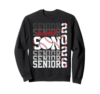 2026 Baseball Senior Son Graduation Sweatshirt - Aesthetic Graphic Unisex - T-Shirt, Sweatshirt, Hoodie