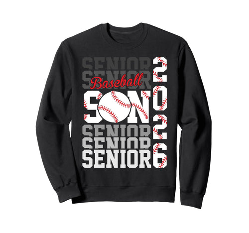 2026 Baseball Senior Son Graduation Sweatshirt - Aesthetic Graphic Unisex - T-Shirt, Sweatshirt, Hoodie
