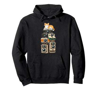 Cat Camera Photographer Photography Hoodie - Custom Art Print for Adults - T-Shirt, Sweatshirt, Hoodie
