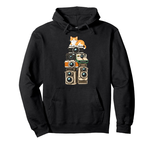 Cat Camera Photographer Photography Hoodie - Custom Art Print for Adults - T-Shirt, Sweatshirt, Hoodie