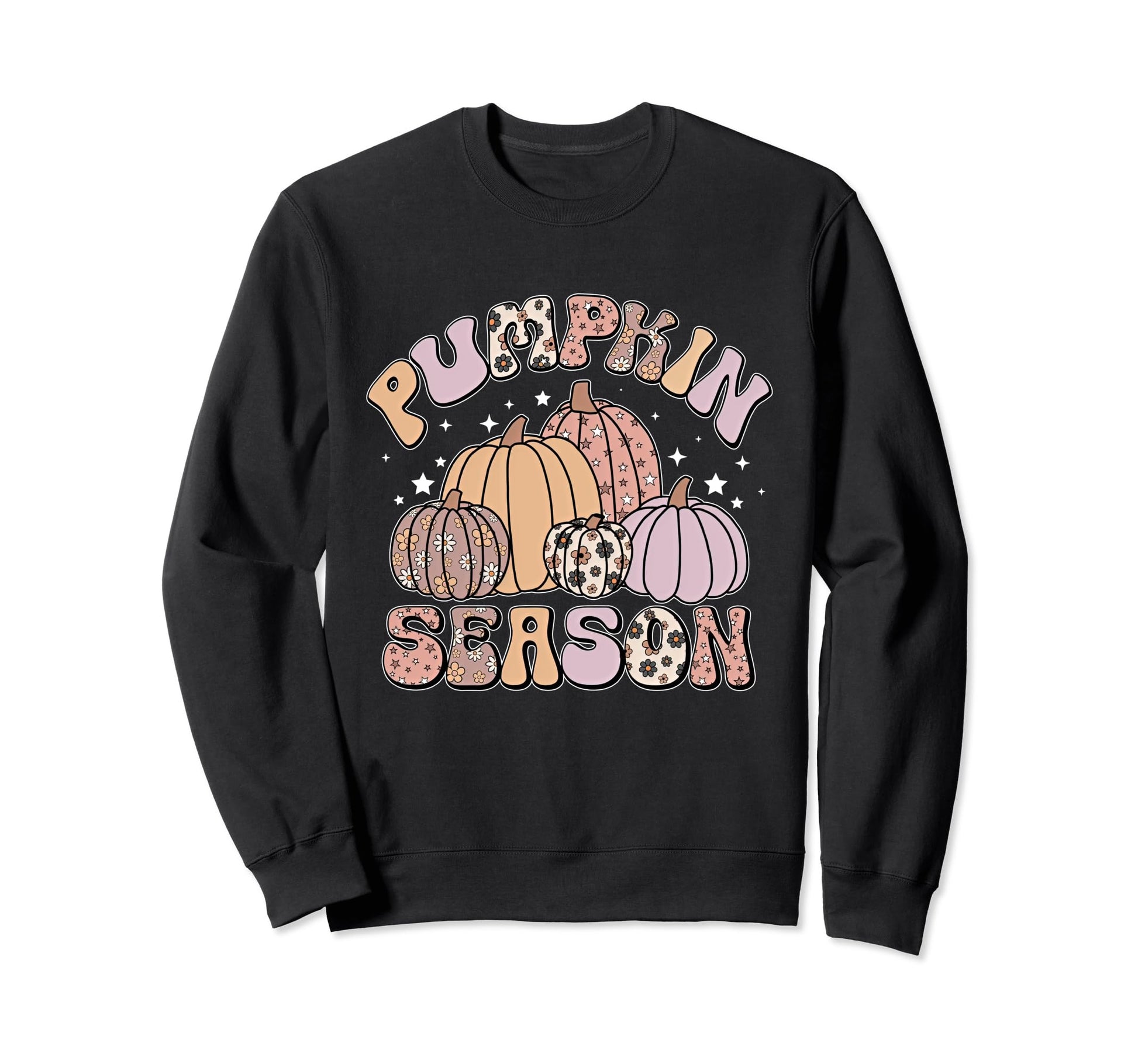 Pumpkin Season Fall Vibes Florals Sweatshirt - Unique Graphic for Adults - T-Shirt, Sweatshirt, Hoodie