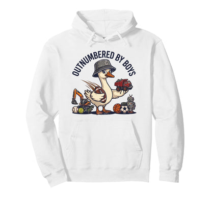 Outnumbered Mom Football Mom Toy Truck Hoodie - Unique Graphic for Adults - T-Shirt, Sweatshirt, Hoodie