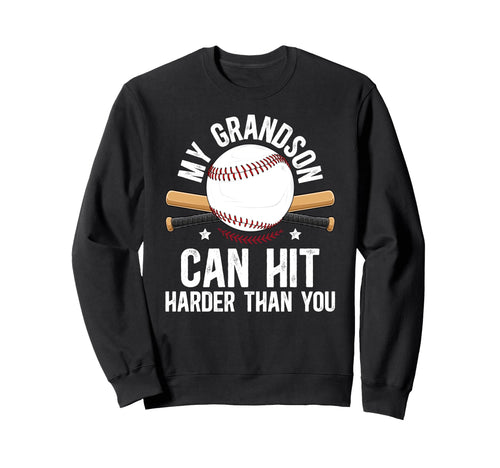 My Grandson Baseball Grandpa Baseball Sweatshirt - Trendy Graphic Unisex - T-Shirt, Sweatshirt, Hoodie