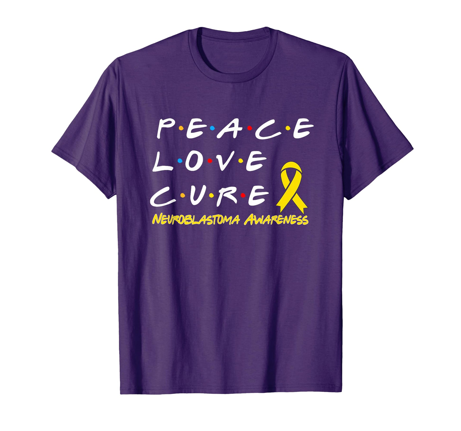 Neuroblastoma Awareness Peace Love Cure T-Shirt - Graphic Print for Adults - T-Shirt, Sweatshirt, Hoodie