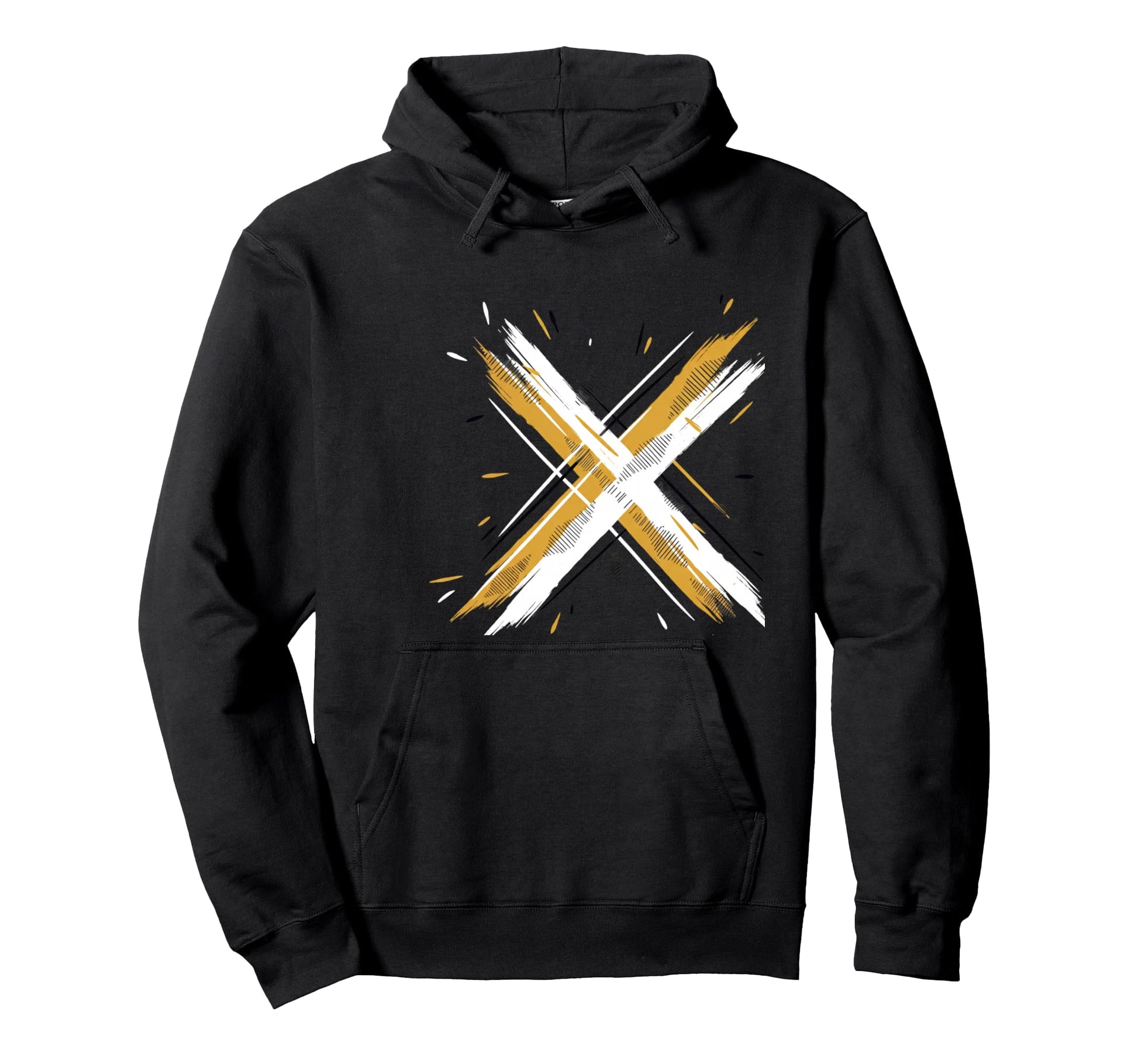 Paintbrush Cross 90S Nostalgia Hoodie - Casual Everyday Wear for Adults - T-Shirt, Sweatshirt, Hoodie