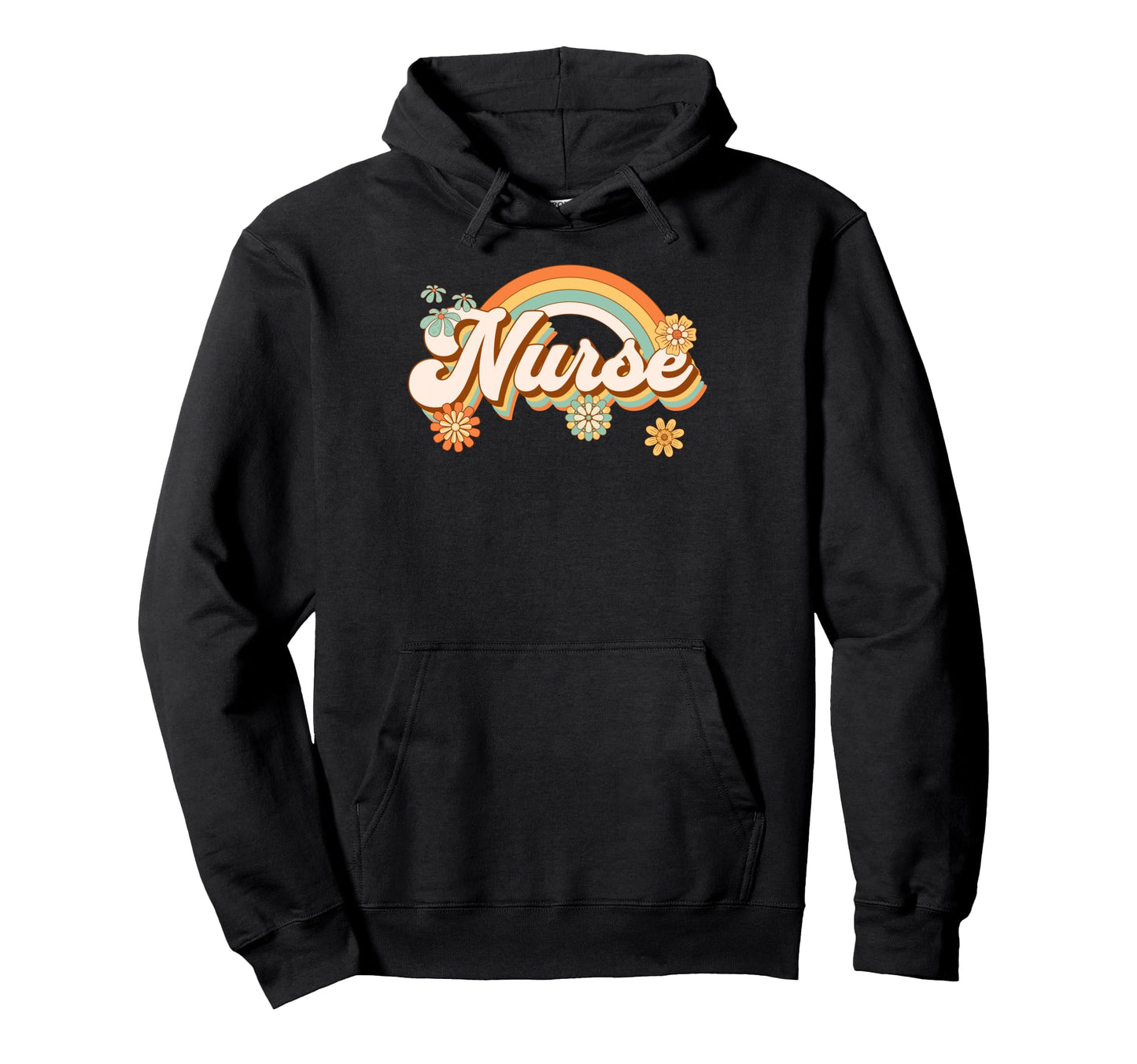 70S Groovy Registered Nursing Hippie Hoodie - Trendy Graphic for Adults - T-Shirt, Sweatshirt, Hoodie