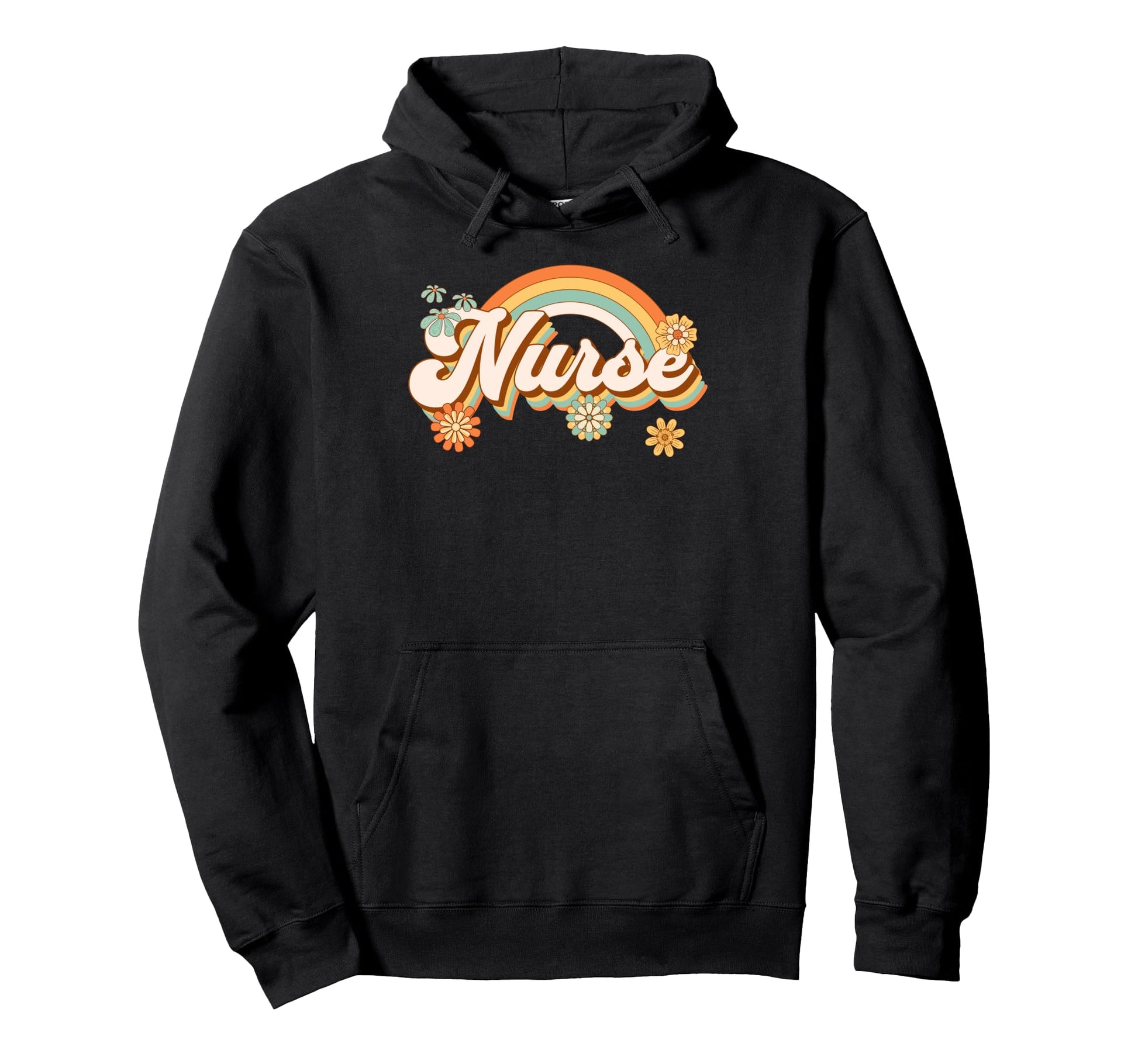 70S Groovy Registered Nursing Hippie Hoodie - Trendy Graphic for Adults - T-Shirt, Sweatshirt, Hoodie
