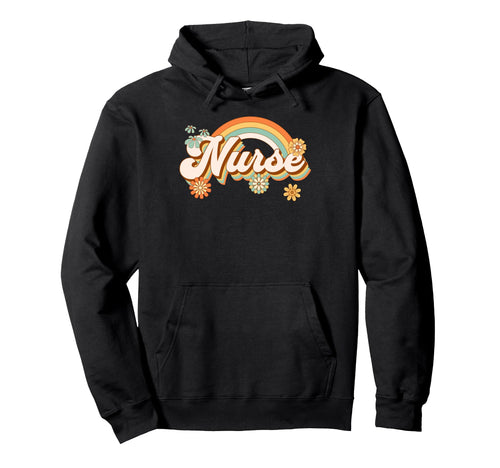 70S Groovy Registered Nursing Hippie Hoodie - Trendy Graphic for Adults - T-Shirt, Sweatshirt, Hoodie