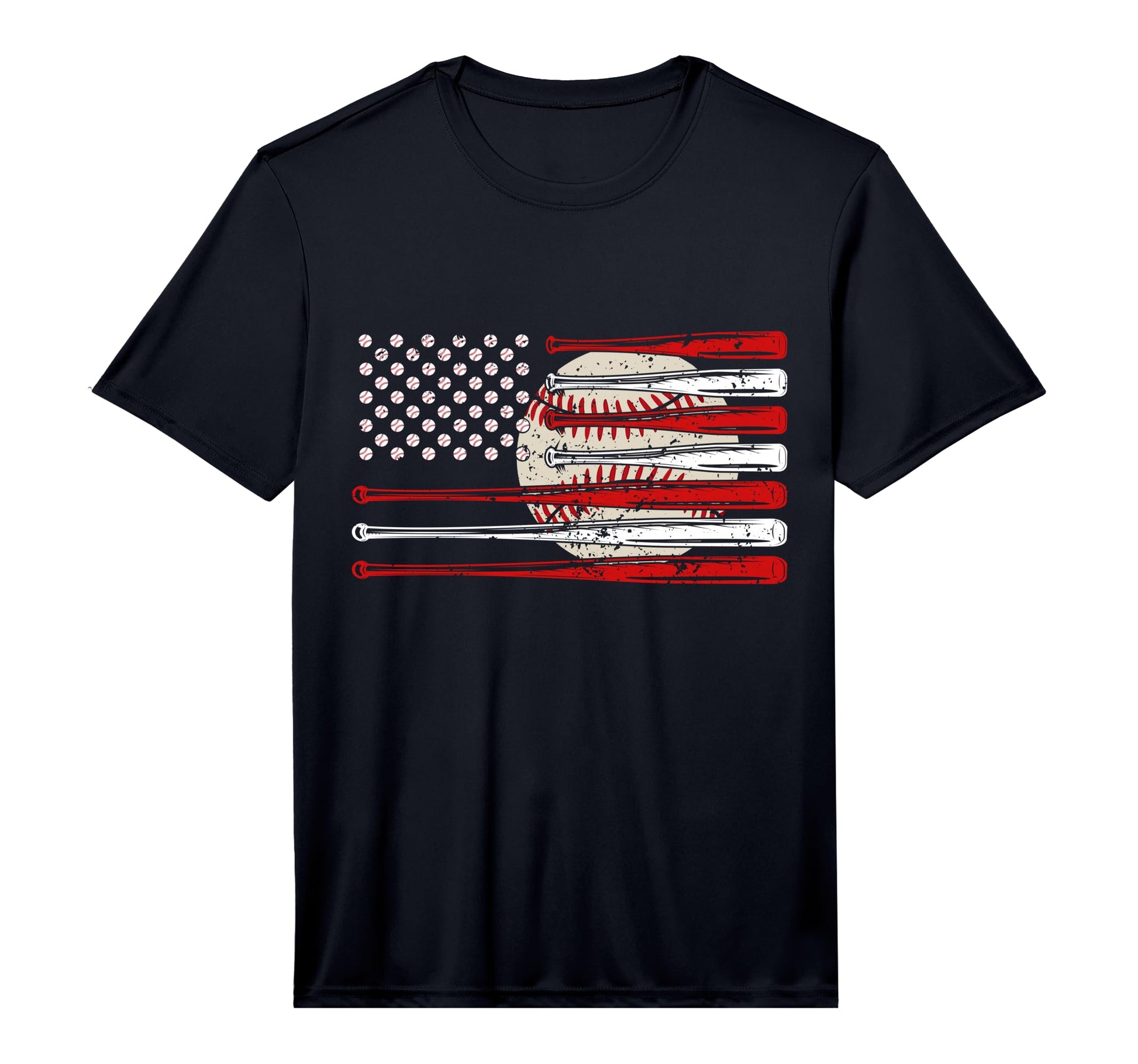 Baseball American Flag Usa Dad Mom T-Shirt - Fun Novelty Design for Adults - T-Shirt, Sweatshirt, Hoodie