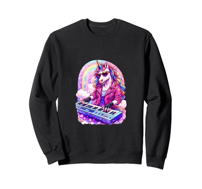Pastel Unicorn Rocker Musician Sweatshirt - Unique Graphic for Adults - T-Shirt, Sweatshirt, Hoodie
