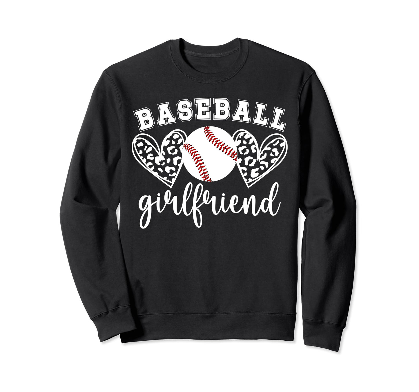 Baseball Girlfriend Hearts Sweatshirt - Casual Everyday Wear for Adults - T-Shirt, Sweatshirt, Hoodie