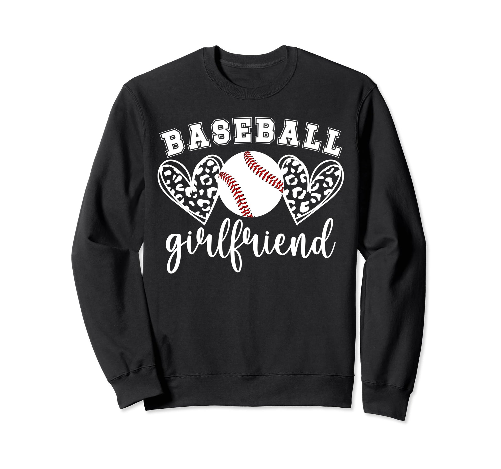 Baseball Girlfriend Hearts Sweatshirt - Casual Everyday Wear for Adults - T-Shirt, Sweatshirt, Hoodie