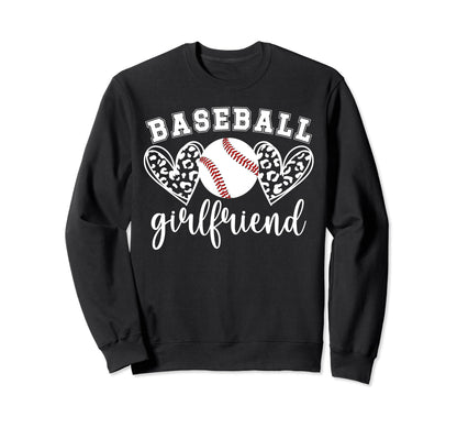 Baseball Girlfriend Hearts Sweatshirt - Casual Everyday Wear for Adults - T-Shirt, Sweatshirt, Hoodie