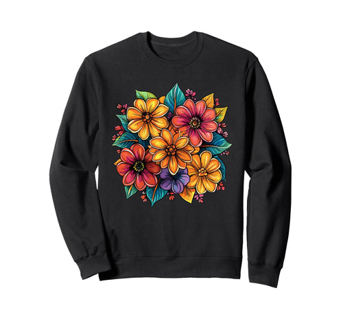 Boho Spring Flowers Botanical Bloom Sweatshirt - Aesthetic Graphic Unisex - T-Shirt, Sweatshirt, Hoodie
