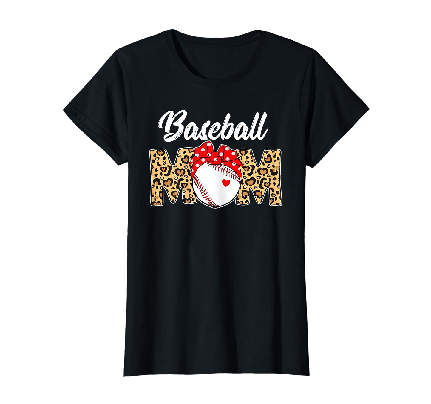 Baseball Mom Leopard Messy Bun Game T-Shirt - Fun Novelty Design Unisex - T-Shirt, Sweatshirt, Hoodie