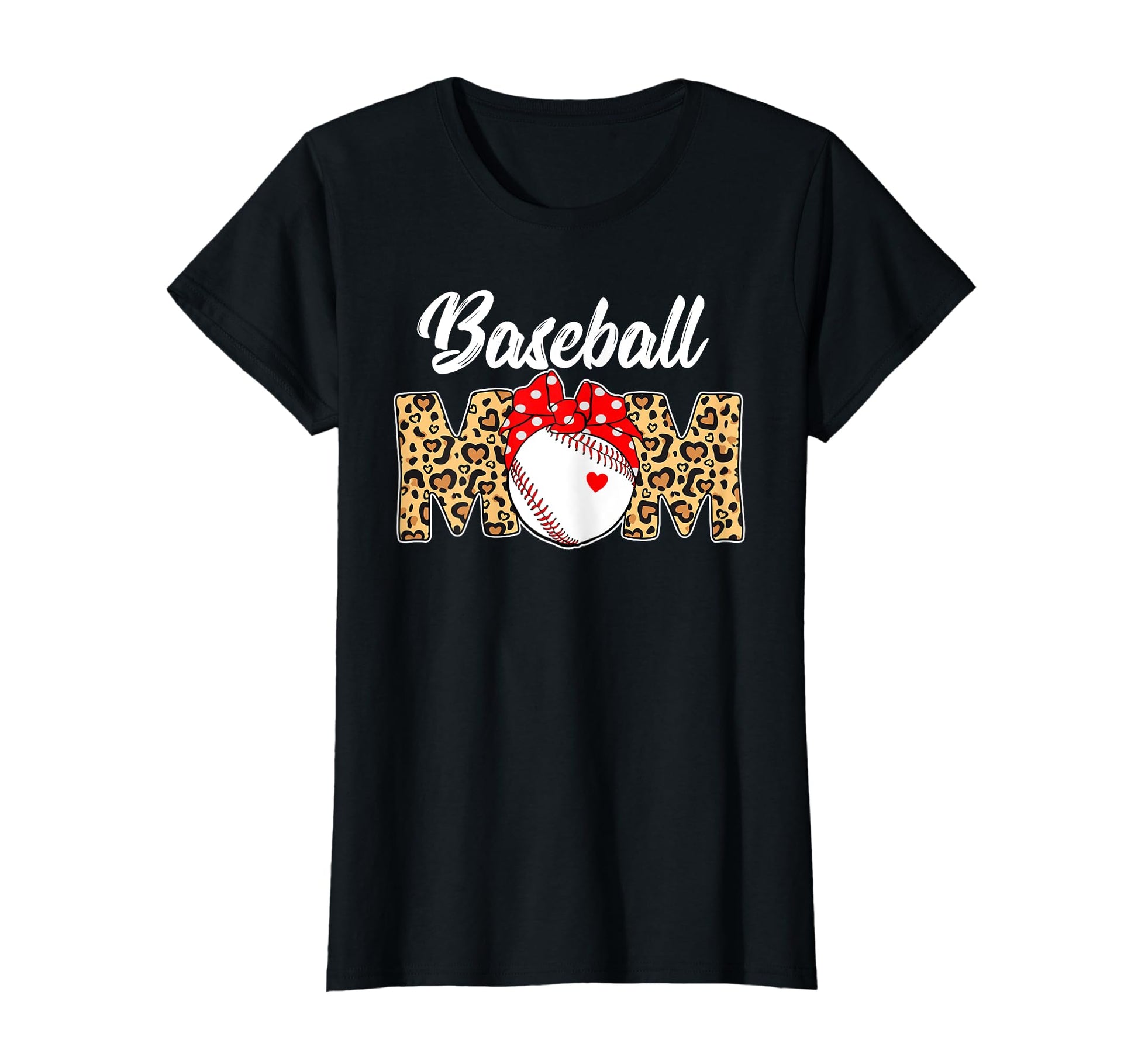 Baseball Mom Leopard Messy Bun Game T-Shirt - Fun Novelty Design Unisex - T-Shirt, Sweatshirt, Hoodie