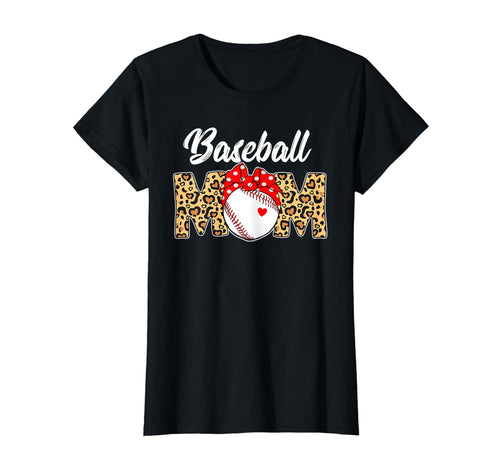Baseball Mom Leopard Messy Bun Game T-Shirt - Fun Novelty Design Unisex - T-Shirt, Sweatshirt, Hoodie