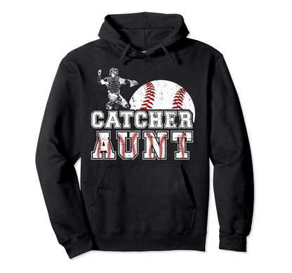 Baseball Catcher Aunt Baseball Catcher Hoodie - Minimalist Print Men Women - T-Shirt, Sweatshirt, Hoodie