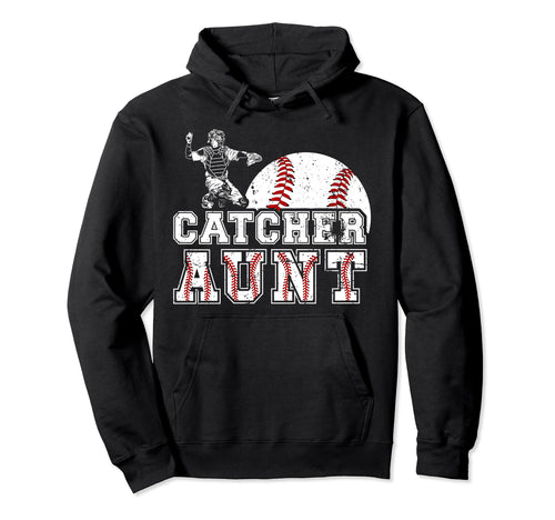 Baseball Catcher Aunt Baseball Catcher Hoodie - Minimalist Print Men Women - T-Shirt, Sweatshirt, Hoodie