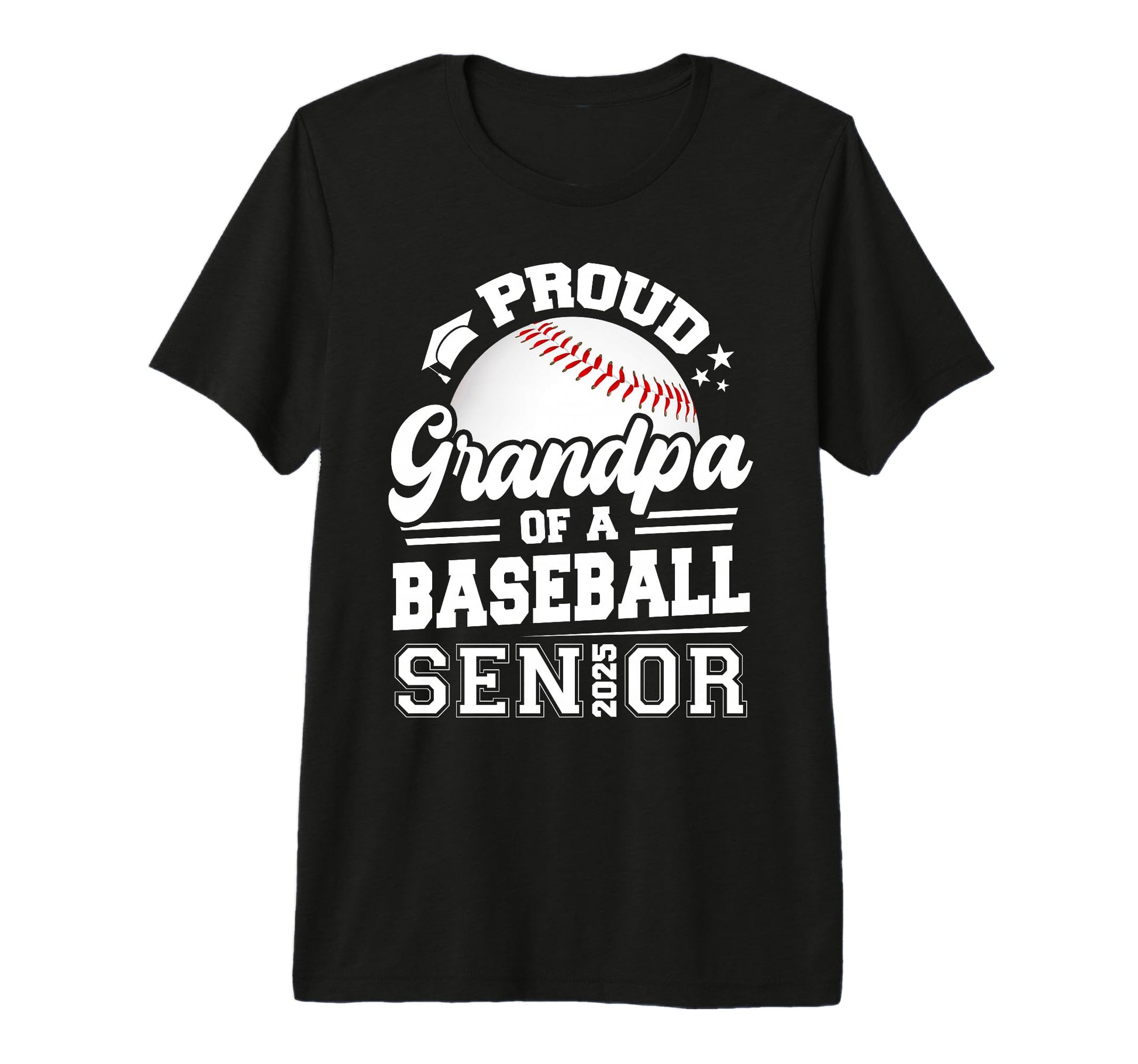 Proud Grandpa 2025 Senior Baseball T-Shirt - Minimalist Print for Adults - T-Shirt, Sweatshirt, Hoodie