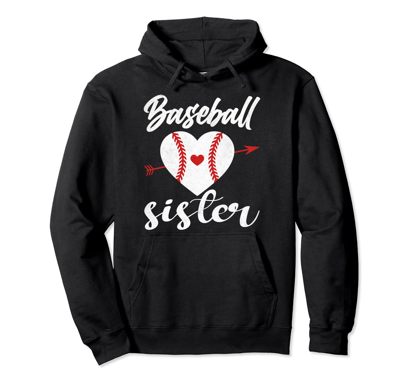 Baseball Sister Heart Proud Outfit Hoodie - Casual Everyday Wear Men Women - T-Shirt, Sweatshirt, Hoodie