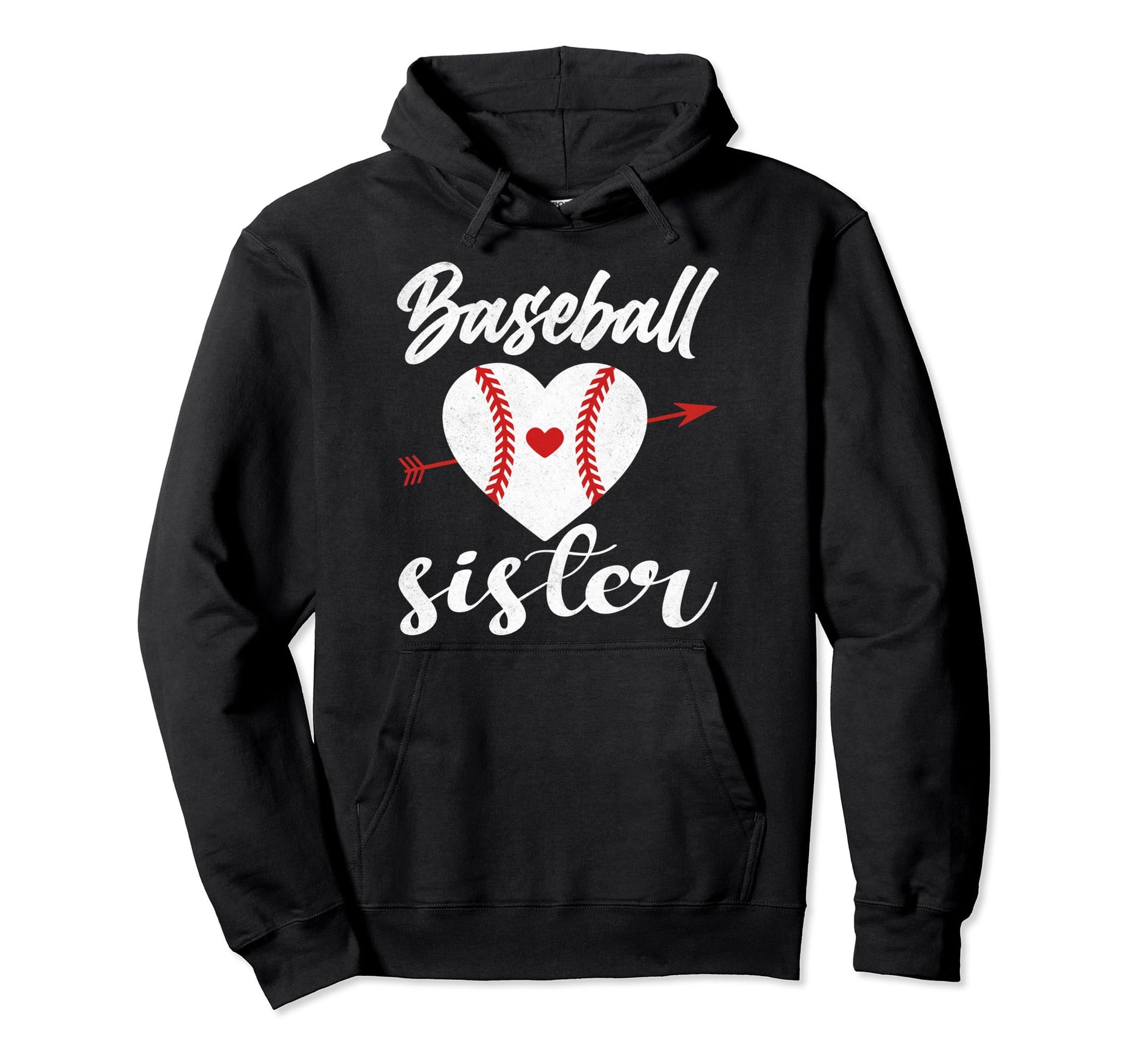 Baseball Sister Heart Proud Outfit Hoodie - Casual Everyday Wear Men Women - T-Shirt, Sweatshirt, Hoodie
