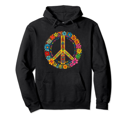 Peace Sign 60S 70S Hippie Boho 876 Hoodie - Unique Graphic Unisex - T-Shirt, Sweatshirt, Hoodie