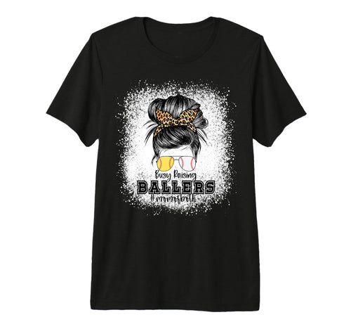 Baseball Softball Busy Raising Ballers Tri T-Shirt - Graphic Print Unisex - T-Shirt, Sweatshirt, Hoodie