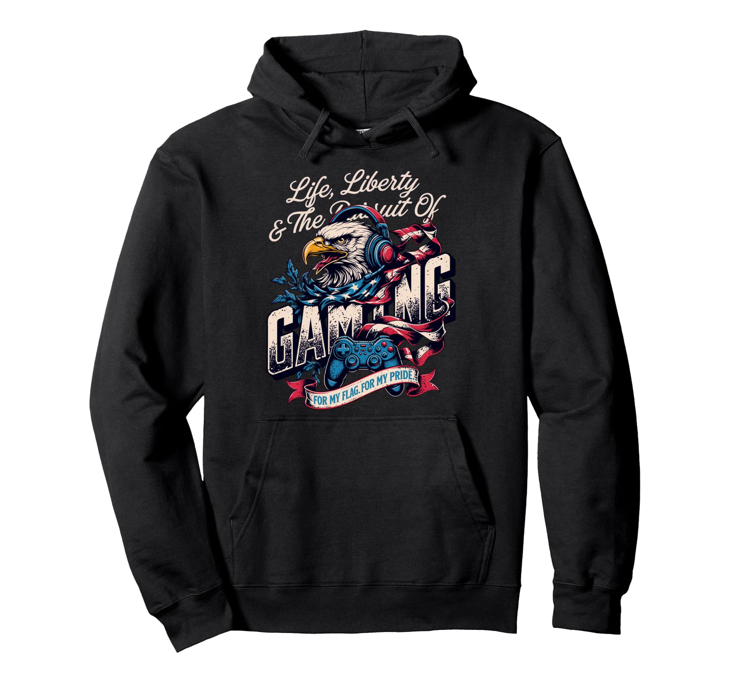 Patriotic Usa Gamer Proud Video Games Hoodie - Novelty Apparel for Adults - T-Shirt, Sweatshirt, Hoodie
