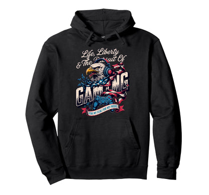 Patriotic Usa Gamer Proud Video Games Hoodie - Novelty Apparel for Adults - T-Shirt, Sweatshirt, Hoodie
