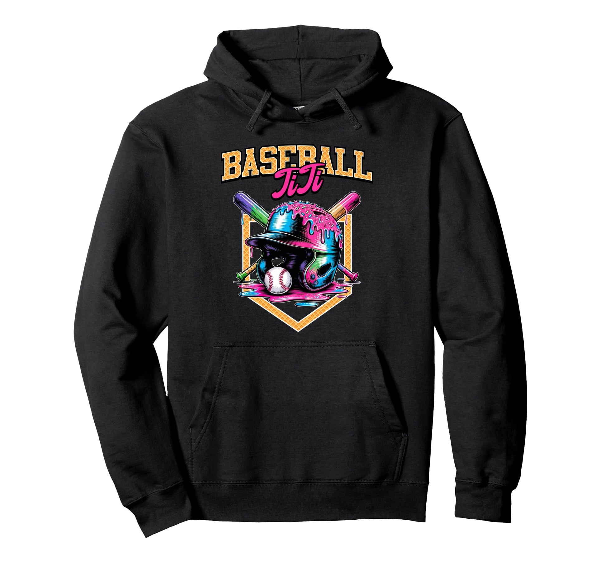 Baseball Titi Tie Dye Baseball Drip Hoodie - Custom Art Print for Adults - T-Shirt, Sweatshirt, Hoodie