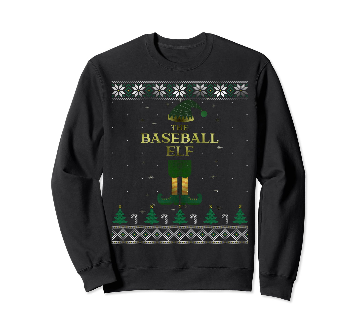 Baseball Elf Matching Family Sweatshirt - Casual Everyday Wear for Adults - T-Shirt, Sweatshirt, Hoodie
