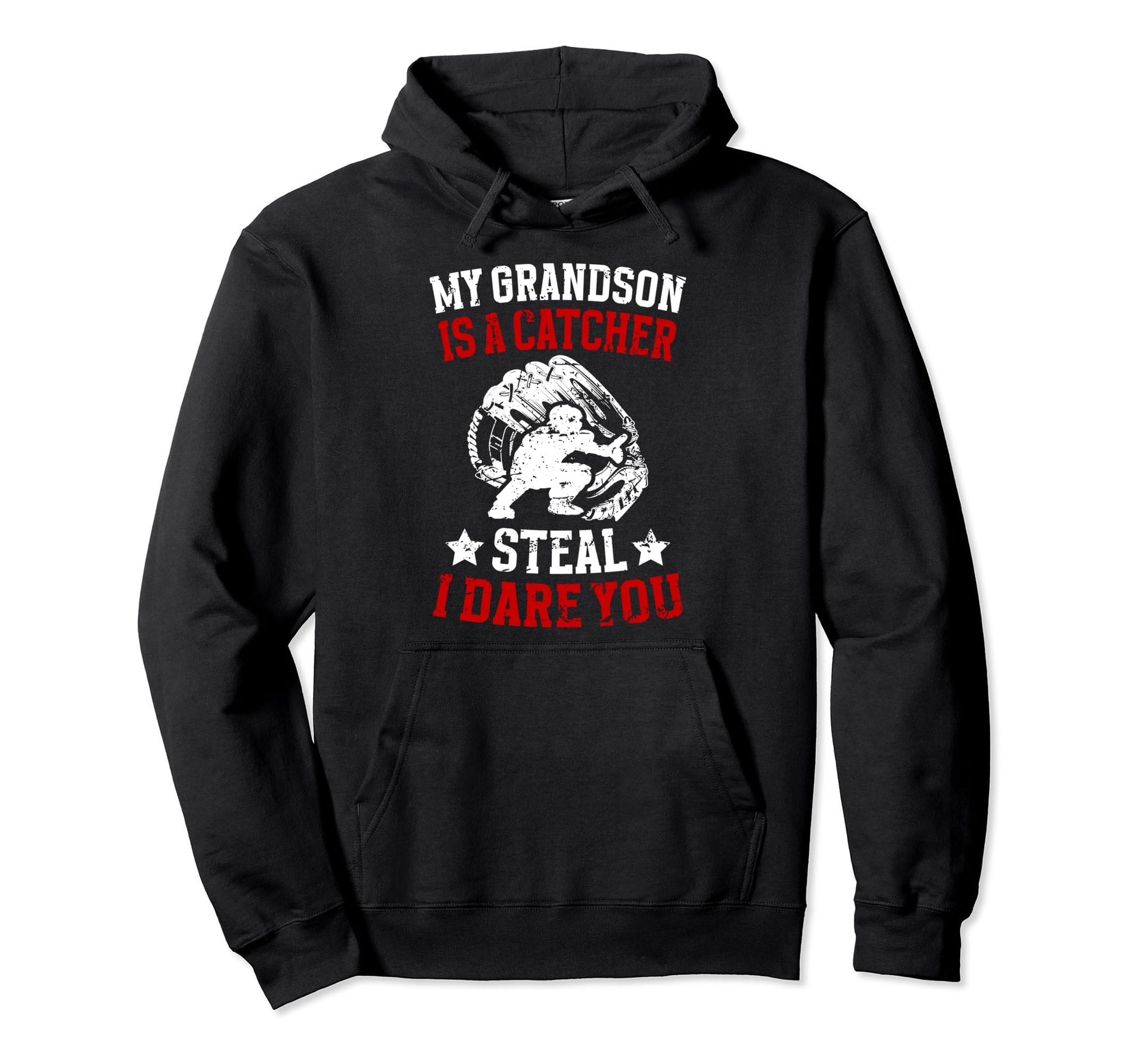 My Grandson Baseball Catcher Grandma Hoodie - Graphic Print for Adults - T-Shirt, Sweatshirt, Hoodie