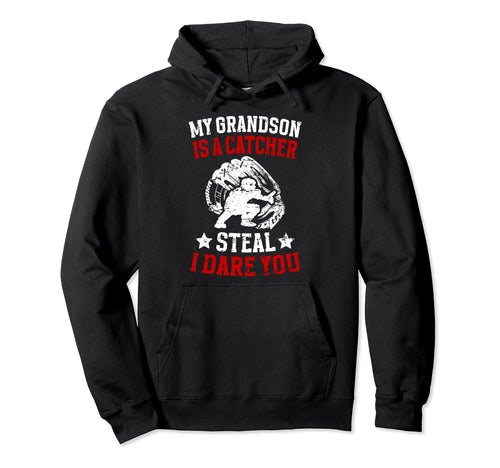 My Grandson Baseball Catcher Grandma Hoodie - Graphic Print for Adults - T-Shirt, Sweatshirt, Hoodie