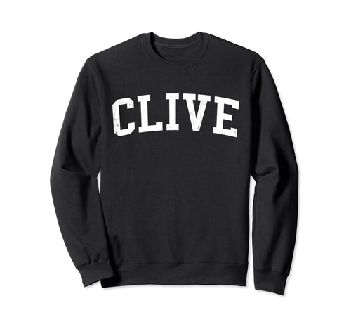 Clive Ia Distressed White Varsity Sweatshirt - Aesthetic Graphic Men Women - T-Shirt, Sweatshirt, Hoodie