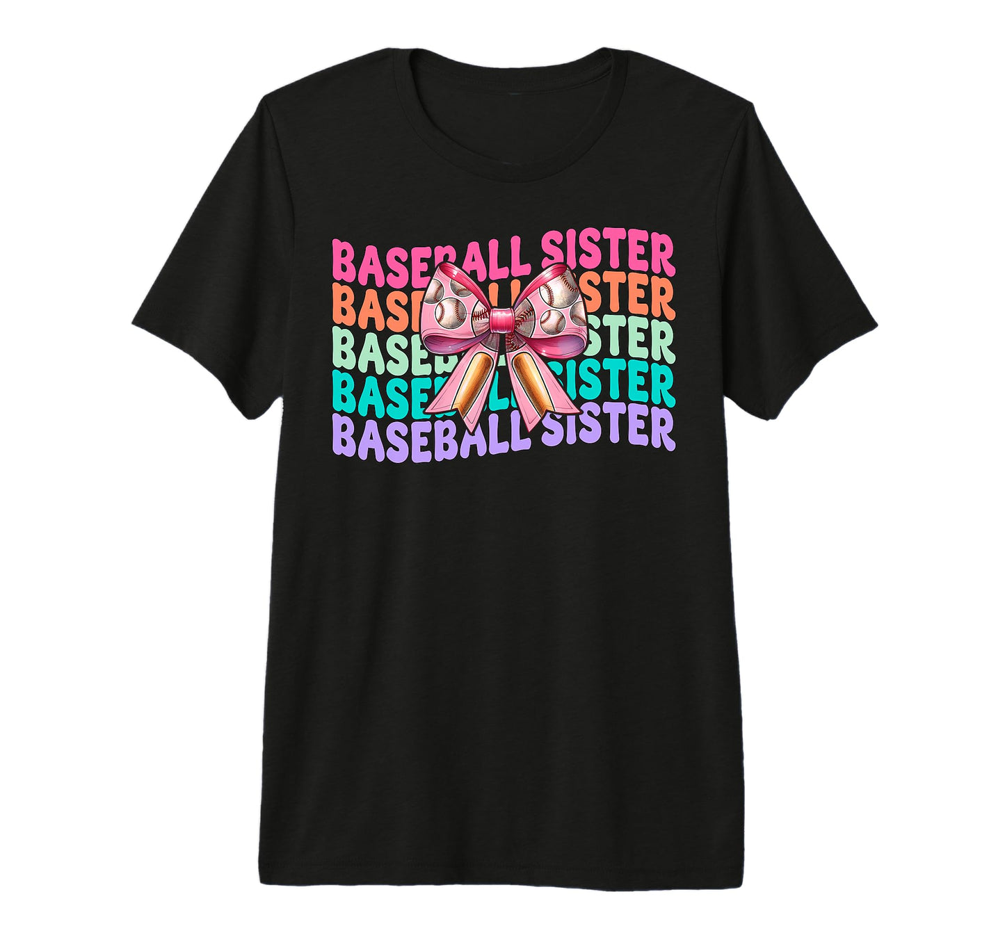 Baseball Sister Baseball Coquette Bow Tri T-Shirt - Trendy Graphic Unisex - T-Shirt, Sweatshirt, Hoodie