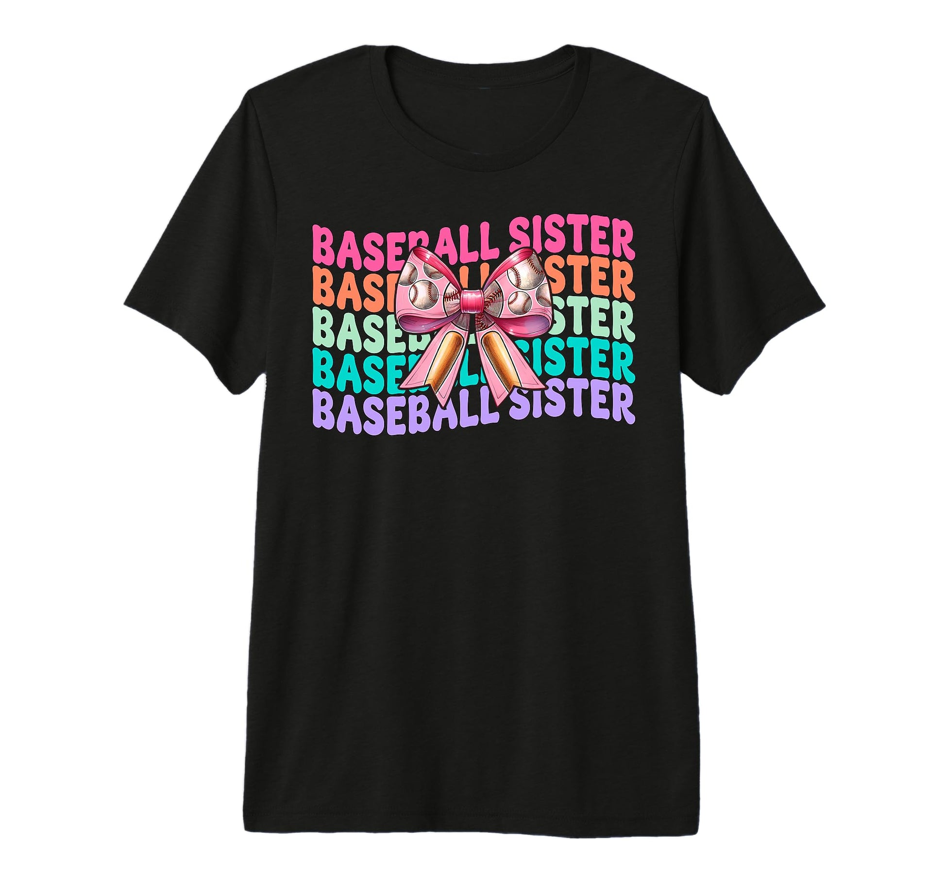 Baseball Sister Baseball Coquette Bow Tri T-Shirt - Trendy Graphic Unisex - T-Shirt, Sweatshirt, Hoodie
