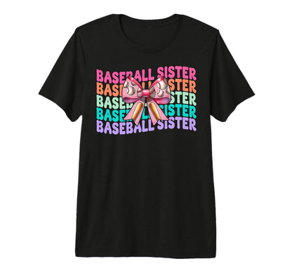 Baseball Sister Baseball Coquette Bow Tri T-Shirt - Trendy Graphic Unisex - T-Shirt, Sweatshirt, Hoodie