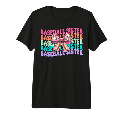 Baseball Sister Baseball Coquette Bow Tri T-Shirt - Trendy Graphic Unisex - T-Shirt, Sweatshirt, Hoodie