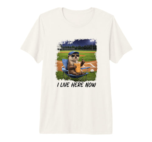 Baseball Dad I Live Here Now Baseball Mom T-Shirt - Trendy Graphic Unisex - T-Shirt, Sweatshirt, Hoodie