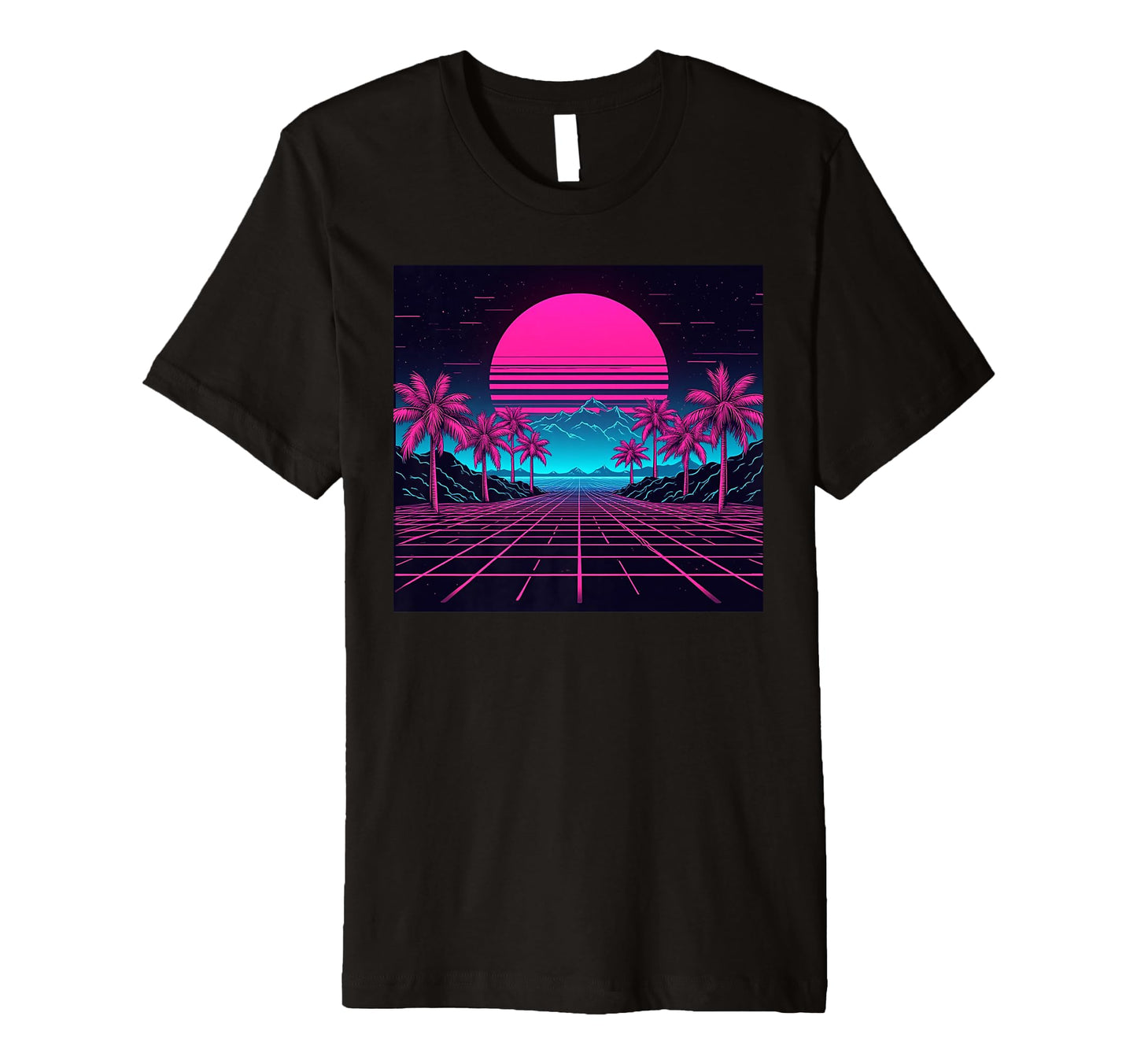 80S Vaporwave Aesthetic Palm Trees T-Shirt - Unique Graphic for Adults - T-Shirt, Sweatshirt, Hoodie