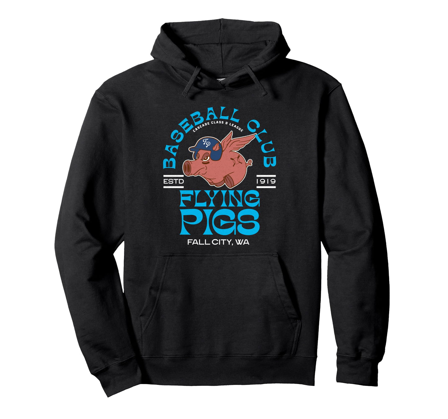 Fall City Flying Pigs Minor League Hoodie - Aesthetic Graphic for Adults - T-Shirt, Sweatshirt, Hoodie