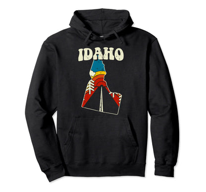 Idaho State Rainbow Hippie 70S Map Hoodie - Fun Novelty Design for Adults - T-Shirt, Sweatshirt, Hoodie